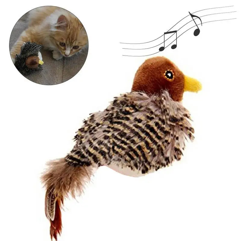 Cat Toy Sparrow Shaped Funny Bird Simulation Sound Toy