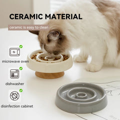 Pet Ceramic Slow Feeder Bowl Anti-Gulping