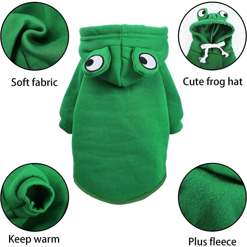 Cute Frog Pet Sweater Puppy Hoodie Pet Clothes