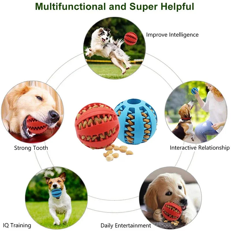 Ball Toys for Small Dogs Interactive Elasticity Chew Tooth Cleaning Rubber