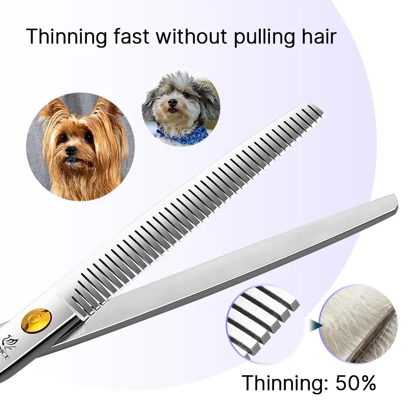 Professional dog Grooming Scissors Kit Cutting Curved Thinning set