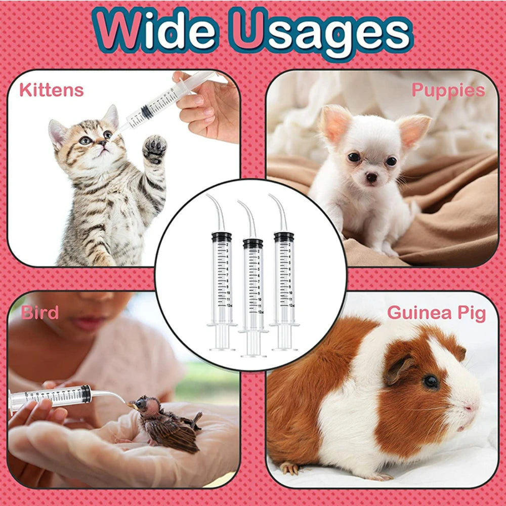 12ml Pet Feeding Syringe Curved & Liquid Syringe Feeding