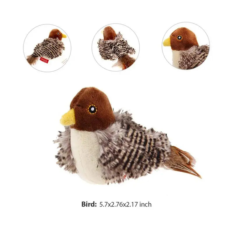 Cat Toy Sparrow Shaped Funny Bird Simulation Sound Toy