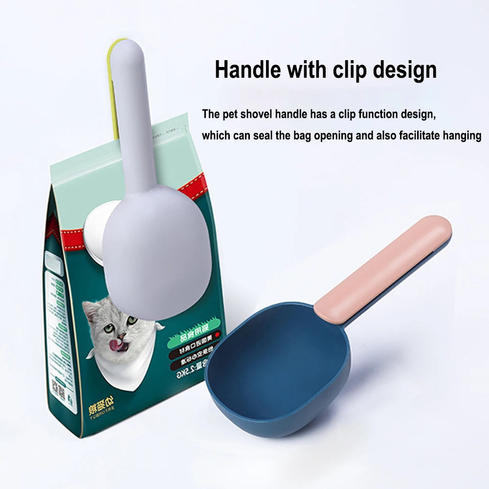 Pet  Food Shovel with Sealing Bag Clip Spoon Multifunction